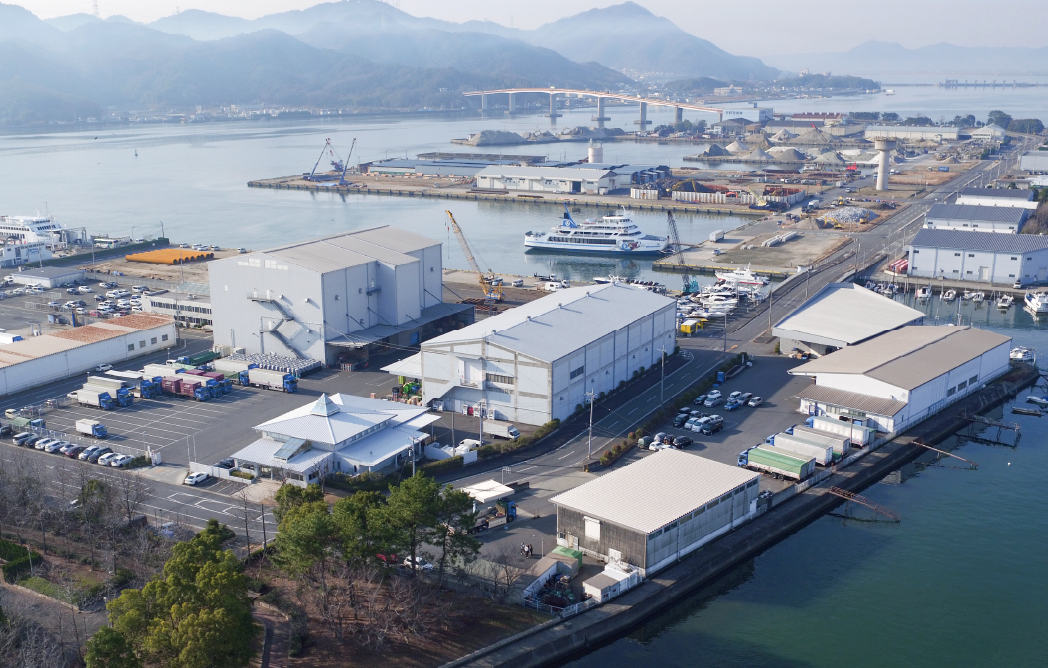 本社営業所の上空から撮影された写真
